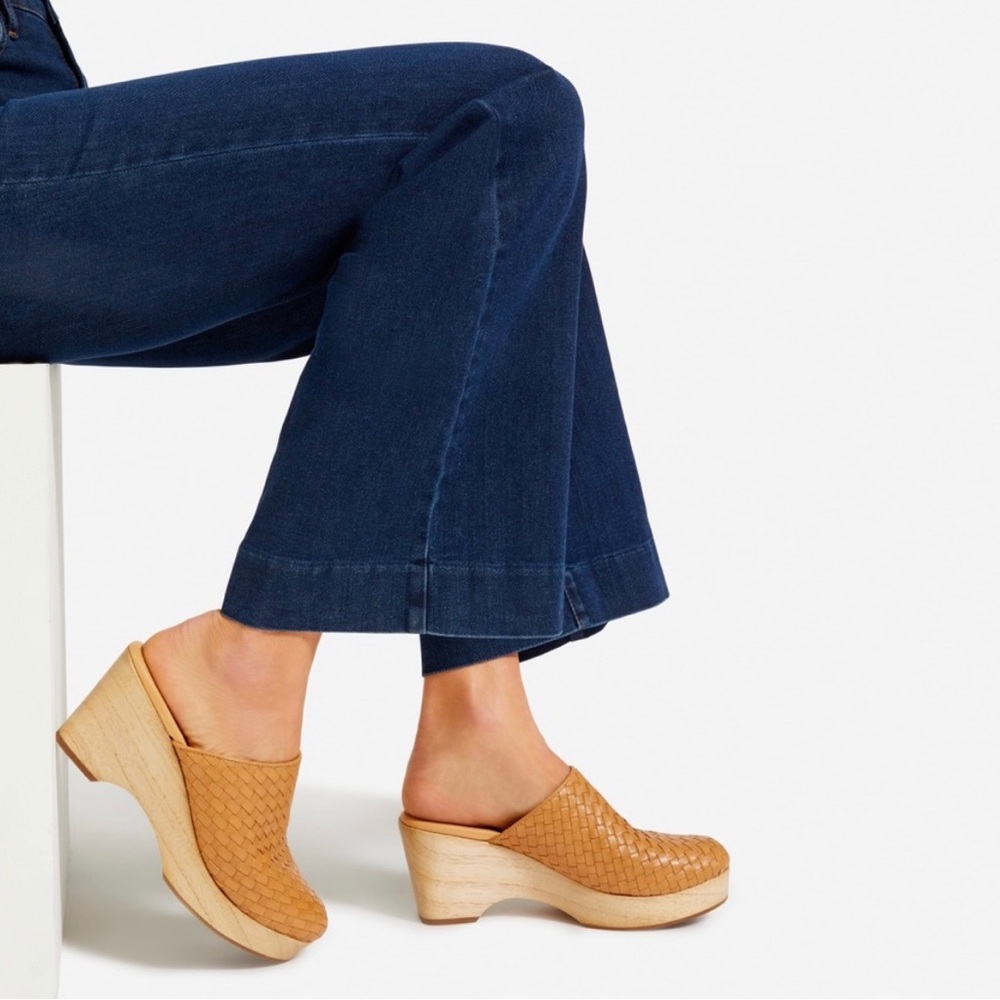 Everlane Tan Woven Mules